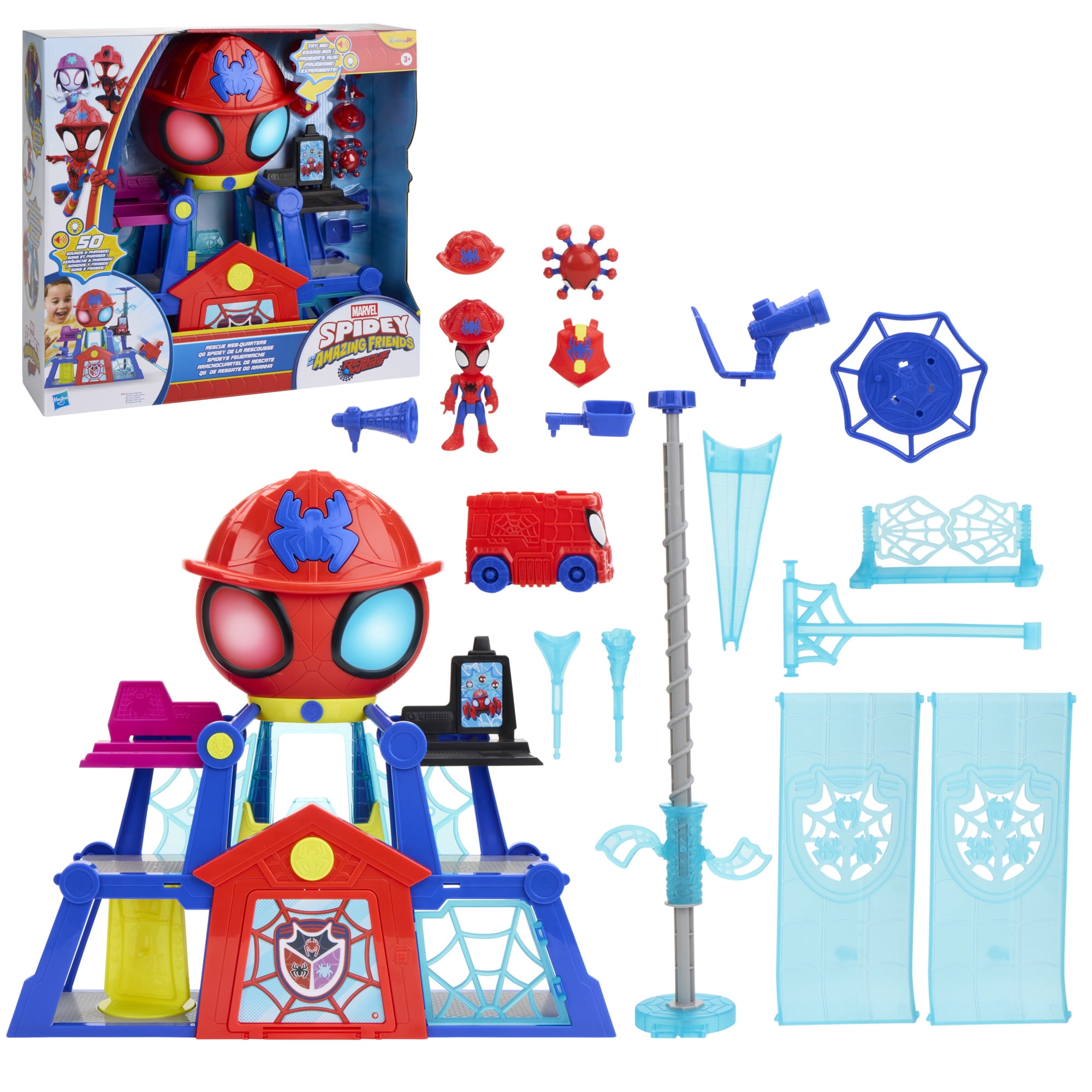 Marvel Spidey and his Amazing Friends Rescue-Webs Web-Quarters Playset for Kids, Ages 3 and Up