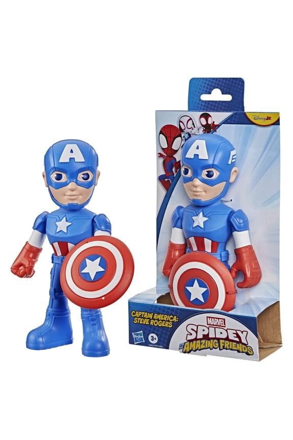 Marvel Spidey and His Amazing Friends Captain America: Steve Rogers Action Figure, Ages 3+