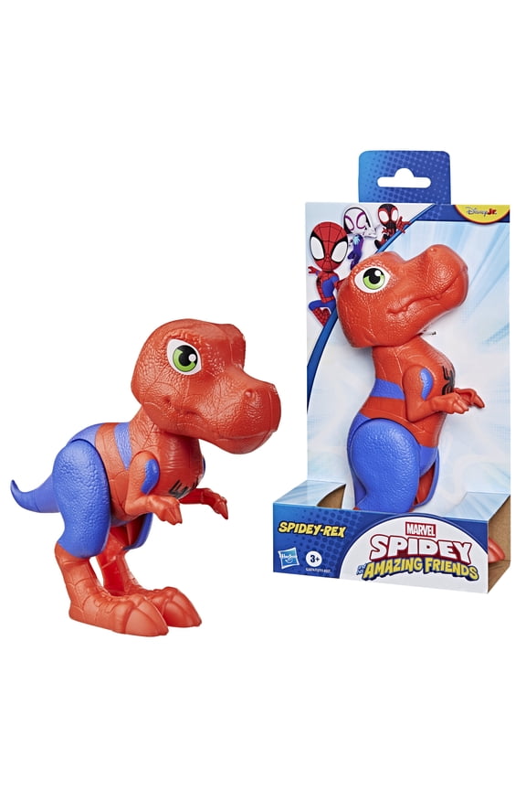 Marvel Spidey and His Amazing Friends Spidey-Rex Dinosaur Toy, 9” Supersized Action Figure, Ages 3+