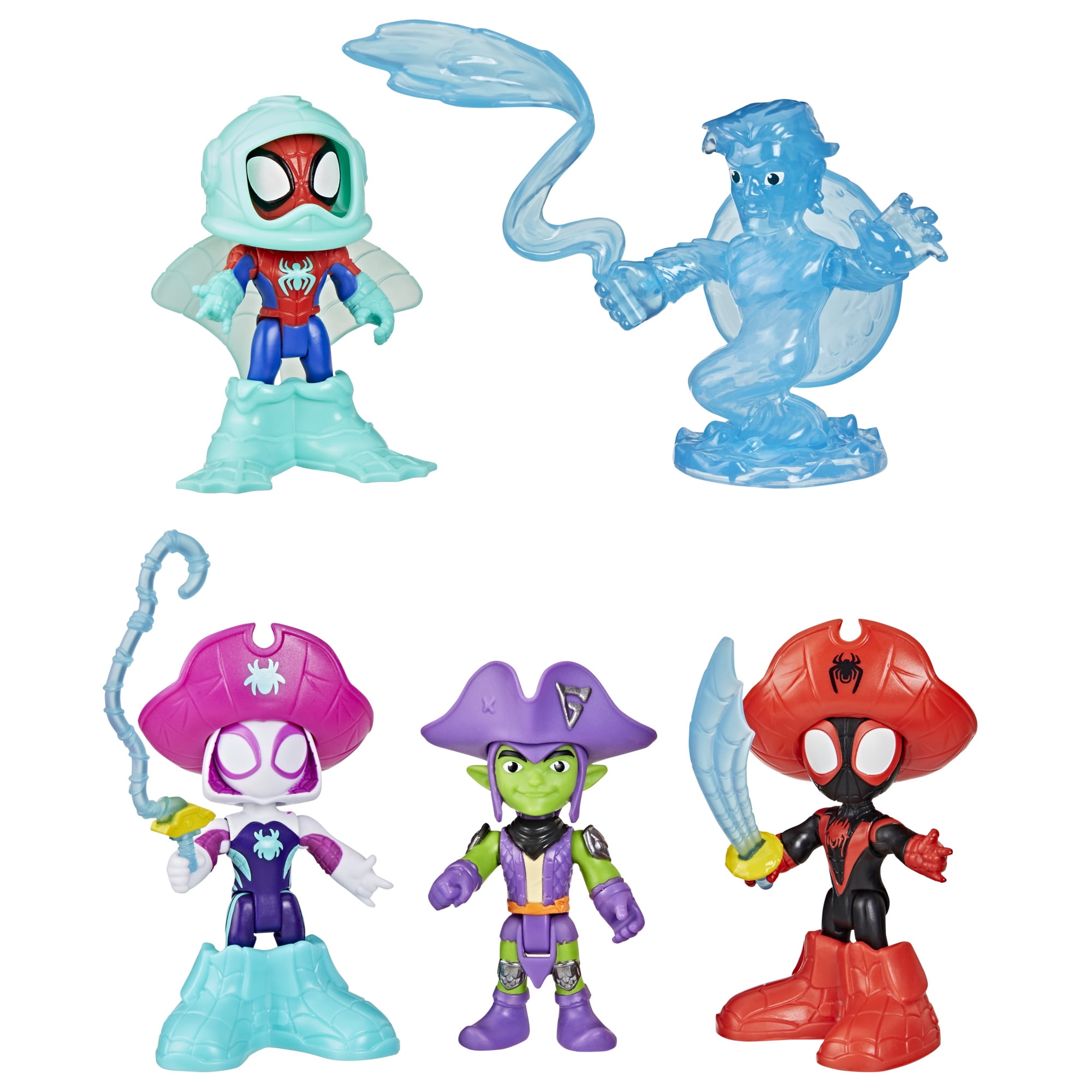 Marvel Spidey and His Amazing Friends Water-Webs Open Water & Pirates Pack Figures, 3+