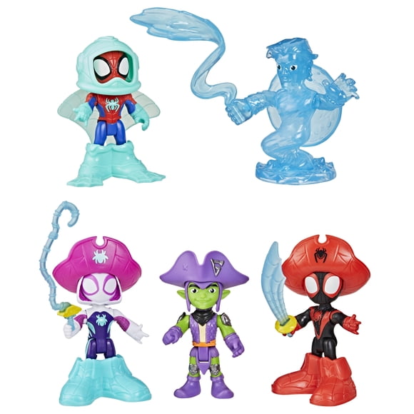 Marvel Spidey and His Amazing Friends Water-Webs Open Water & Pirates Pack Figures, 3+