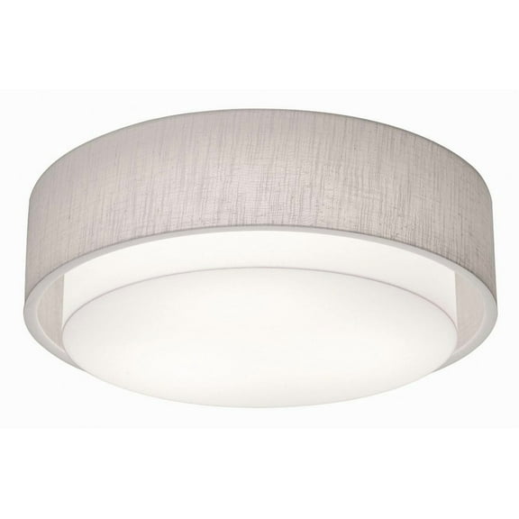 AFX Sanibel 23-inch White LED Flush Mount, Linen White Shade
