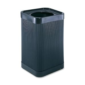 Black 38 Gallon Plastic Commercial Trash Receptacle