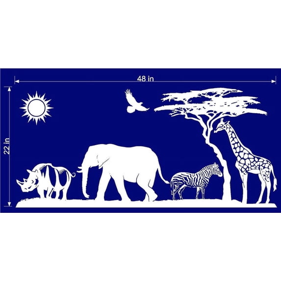 SAFARI ANIMALS VINYL WALL DECALS (YOU CHOOSE SIZE AND COLOR!)