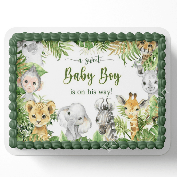 SAFARI BABY SHOWER CAKE TOPPER EDIBLE IMAGE
