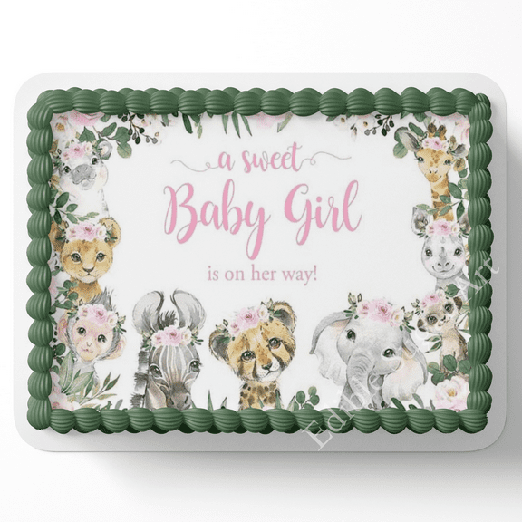 SAFARI BABY SHOWER CAKE TOPPER EDIBLE IMAGE