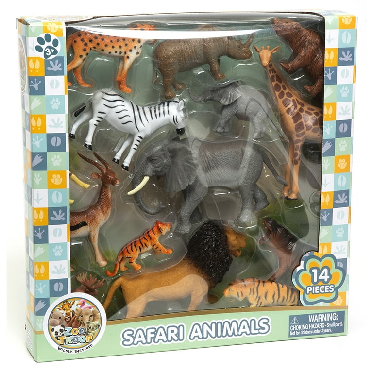 Zoo Troop Collectible Safari Animal Set – 14-Piece Wildlife