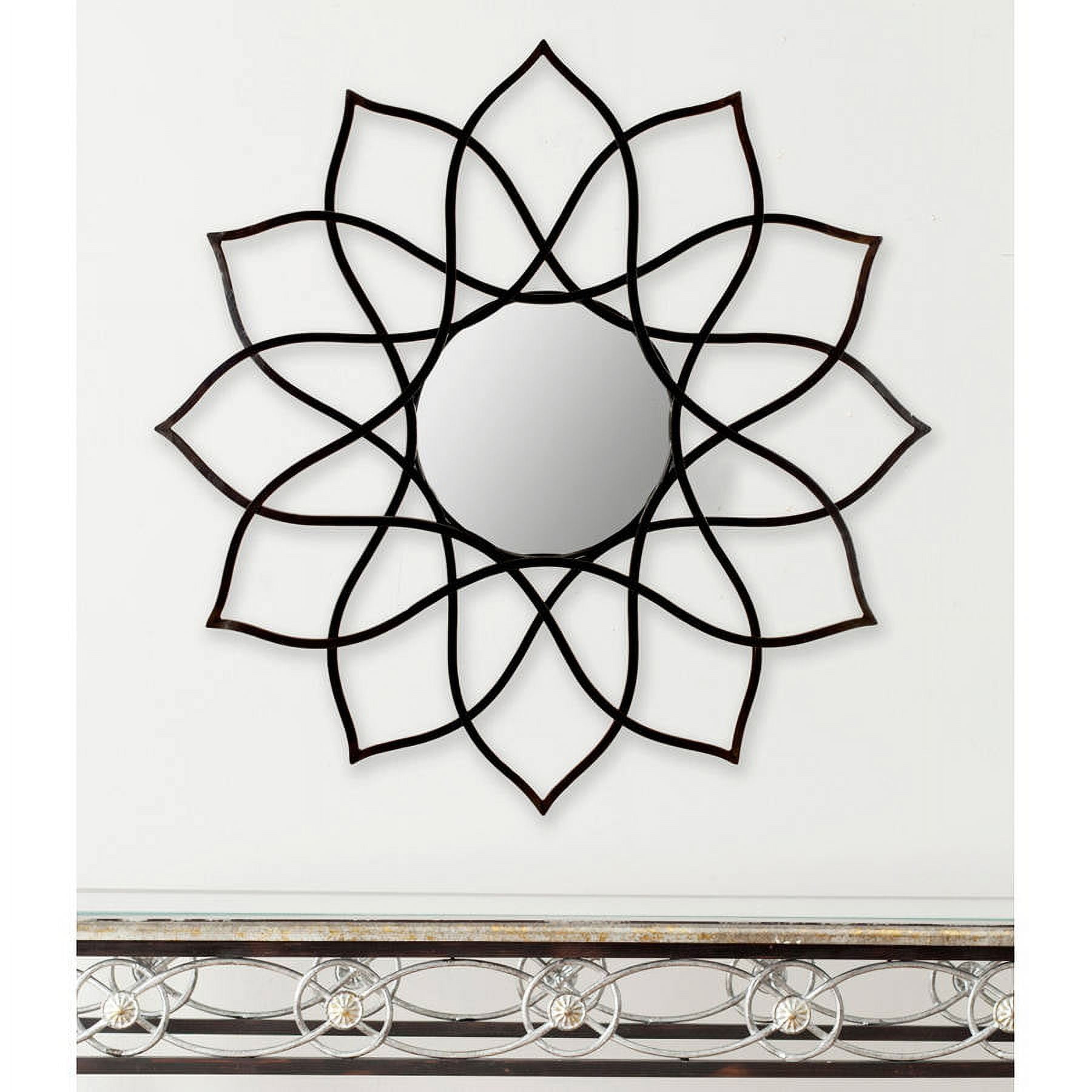 SAFAVIEH 11.5" Round Flower Power Mirror, Coffee Bronze