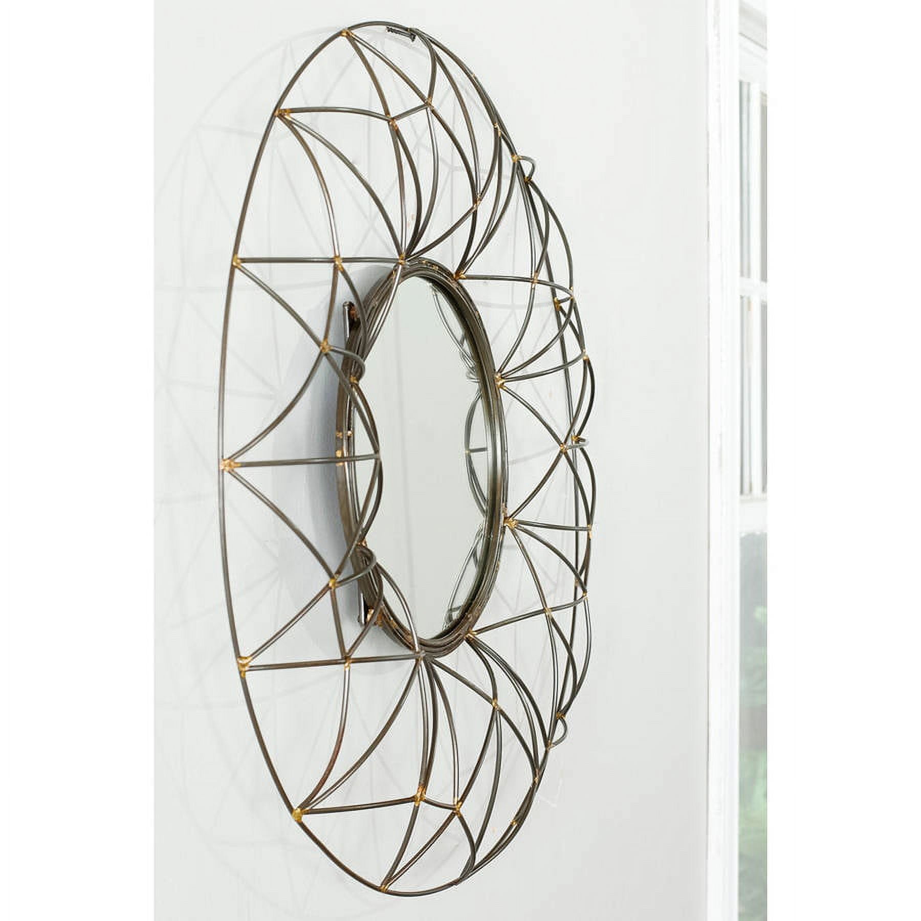 SAFAVIEH 11.5" Round Gossamer Mirror, Natural