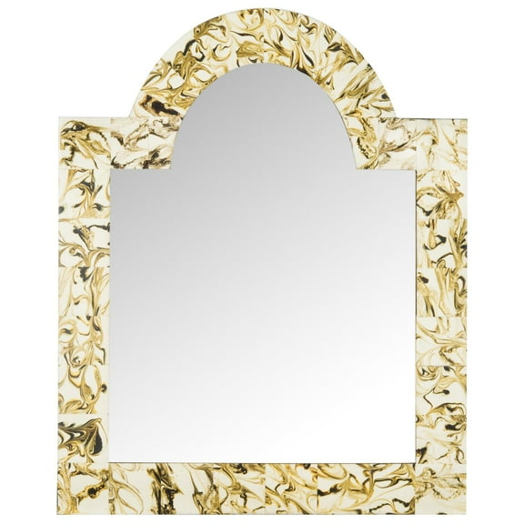 SAFAVIEH 17" x 20" Antibes Marbled Gold Arch Mirror, Multi