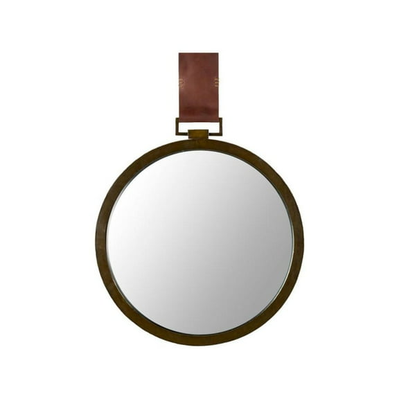 SAFAVIEH 18" Round Time Out Hanging Wall Mirror, Warm Amber