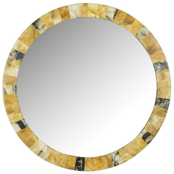 SAFAVIEH 25" Round Lydia Artisan Marbled Mirror, Multi