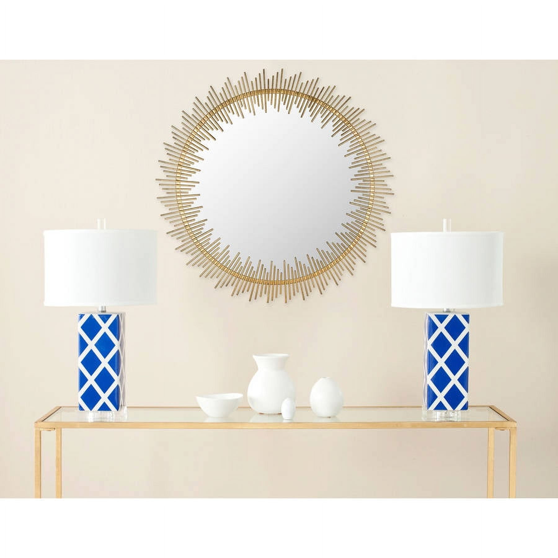 SAFAVIEH 25" Round Sunray Circle Mirror, Antique Gold
