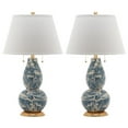 thumbnail image 1 of SAFAVIEH 28 in. H Color Swirls Gourd Glass Table Lamp, Light Blue/White, Set of 2, 1 of 7