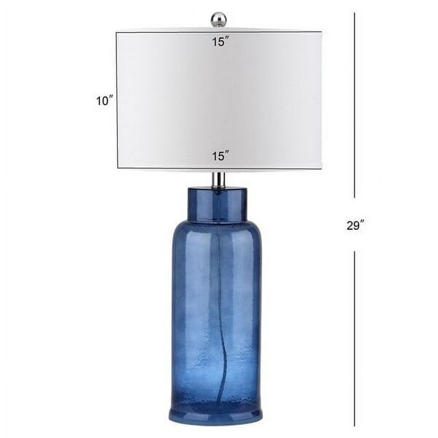 SAFAVIEH 29 in. H Sea Glass Bottle Table Lamp, Blue, Set of 2