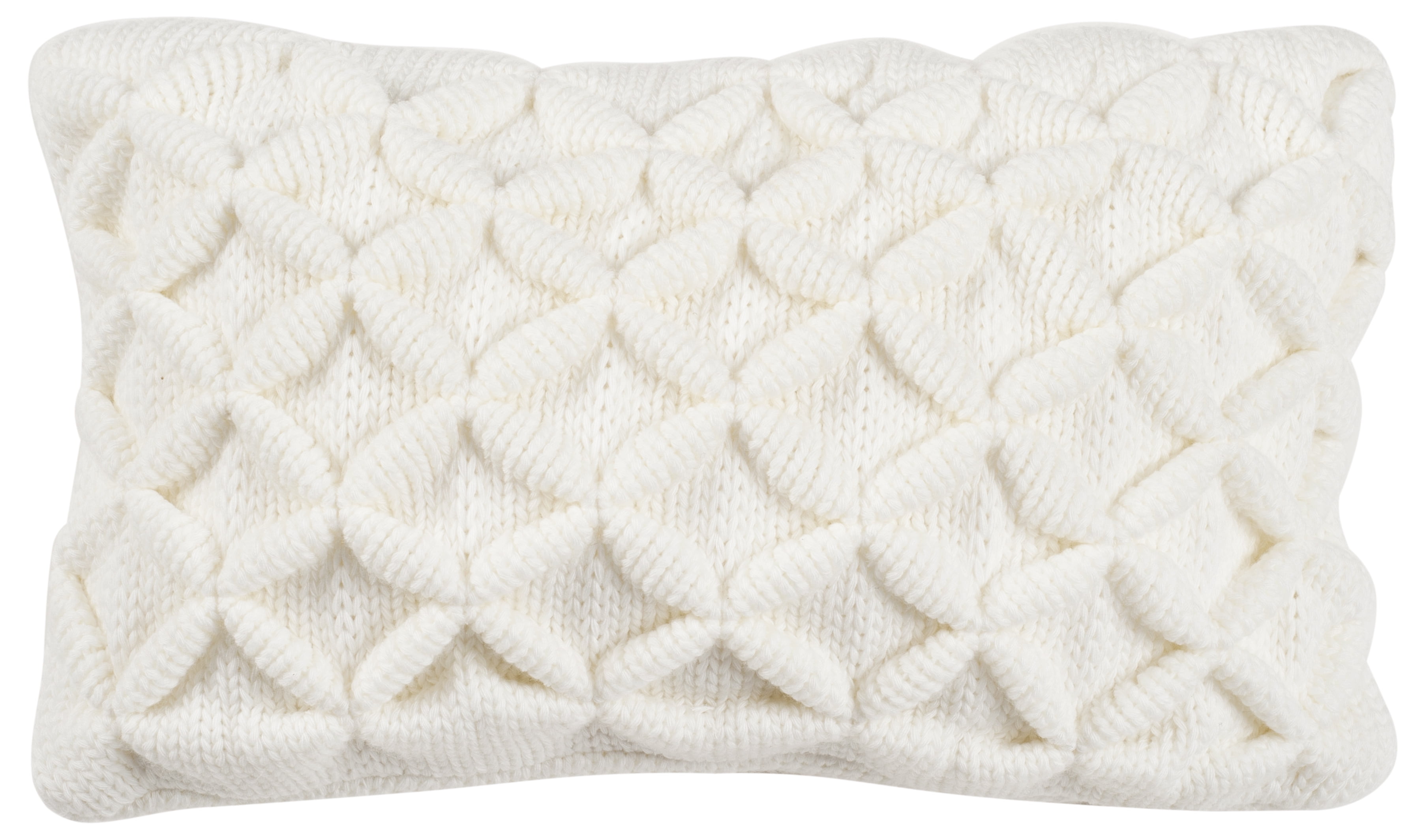 Ivory 3D Diamond Pattern Rectangular Pillow