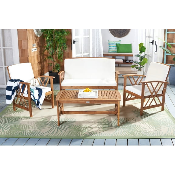 SAFAVIEH 4-Pieces Patio Outdoor Furniture Set, Beige