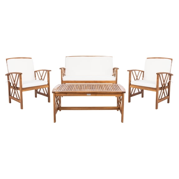 SAFAVIEH 4-Pieces Patio Outdoor Furniture Set, Beige