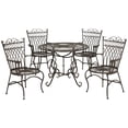thumbnail image 1 of SAFAVIEH 5-Pieces Adult Glam Metal Easy to Clean Dining Furniture Set, Rustic Brown, 1 of 6