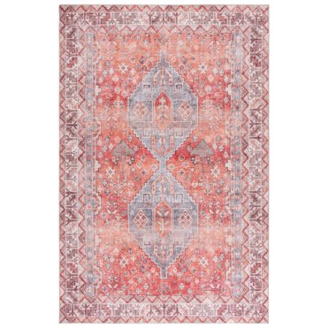 Safavieh Vintage Serapi Nita Medallion Machine Washable Area Rug, Red/Blue, 5' x 7'