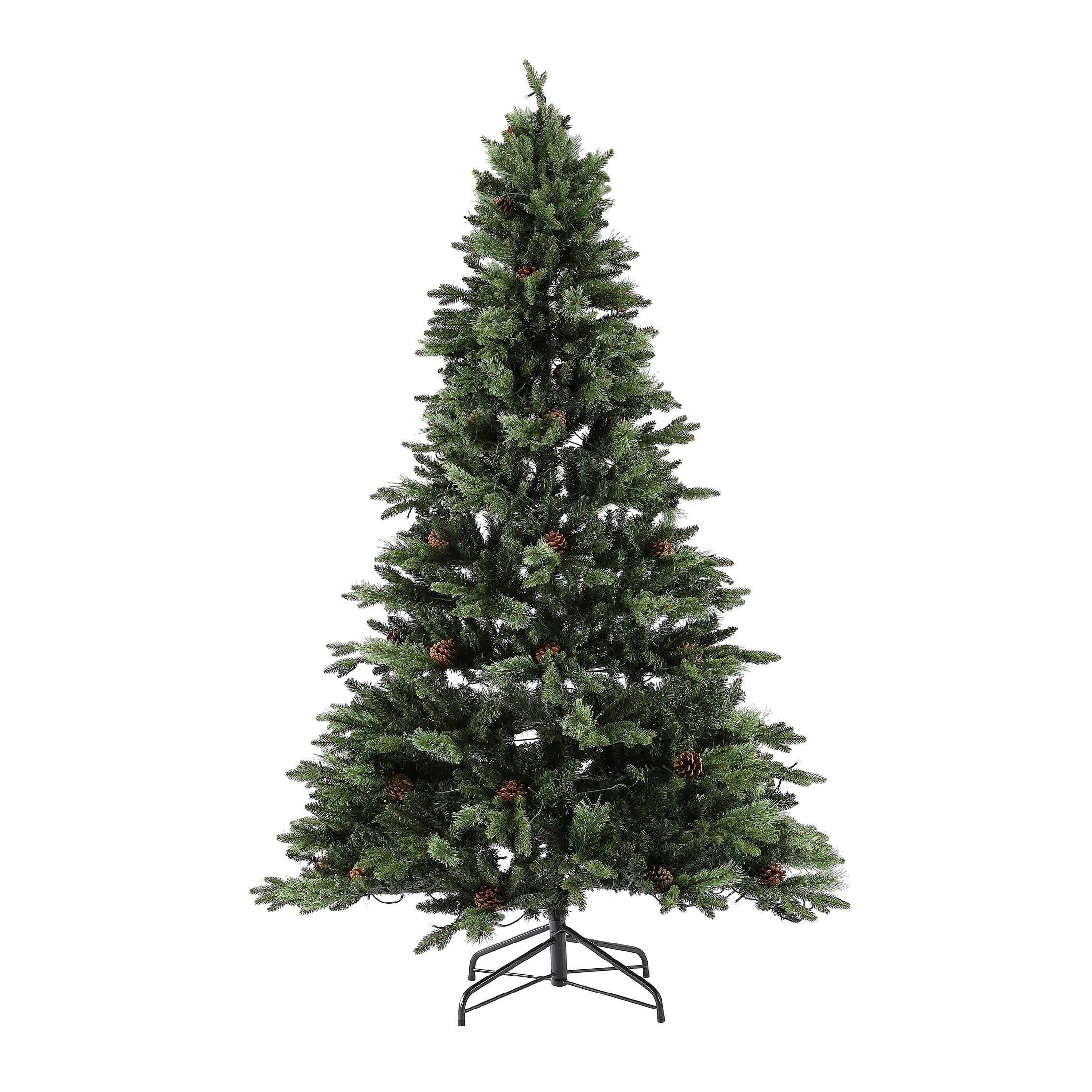 Festive Pine 7.5' Pre-Lit Multicolor Christmas Tree with Pine Cones