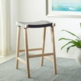 thumbnail image 1 of SAFAVIEH Aariz Modern Rectangle Barstool, Black/Natural (18.5 in. W x 20 in. D x 30 in. H), 1 of 10