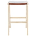 thumbnail image 1 of SAFAVIEH Aariz Rectangle Barstool, Cognac/Natural (18.5 in. W x 20 in. D x 30 in. H), 1 of 10