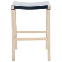 SAFAVIEH Aariz Rectangle Counter Stool, Black/Natural (18.5 in. W x 19 in. D x 26.8 in. H)