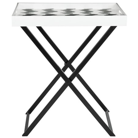 SAFAVIEH Abba Contemporary Tray Table, Black/White