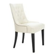 thumbnail image 1 of SAFAVIEH Abby Flat Cream/Espresso Bicast Leather Tufted Side Chair (Set of 2) (22 in. W x 23.8 in. D x 36.4 in. H), 1 of 13