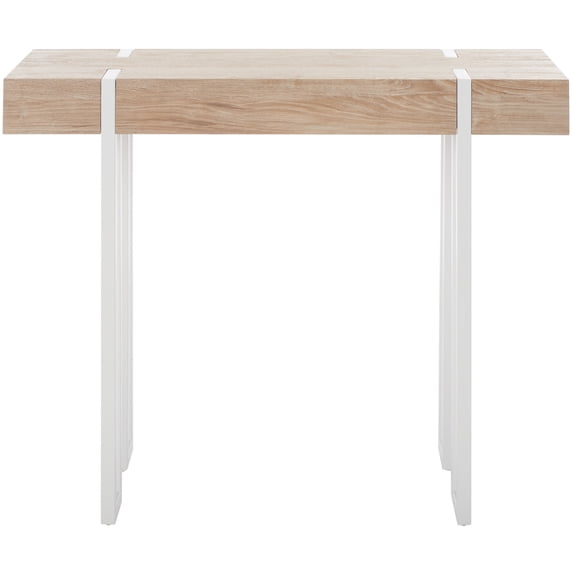 SAFAVIEH Aberton Modern Wood Console Table, Natural/White