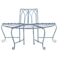 thumbnail image 1 of Safavieh Abia Adult Wrought Iron Weather-Resistant Outdoor Benches Antique Blue, 1 of 11