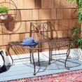 thumbnail image 1 of SAFAVIEH Abia Outdoor Patio Wrought Iron Semi Tree Bench, Rustic Brown, 1 of 5