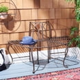 thumbnail image 1 of SAFAVIEH Abia Outdoor Patio Wrought Iron Semi Tree Bench, Rustic Brown, 1 of 10