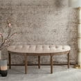 thumbnail image 1 of SAFAVIEH Abilene Tufted Rustic Semi Circle Bench, Beige/Rustic Oak, 1 of 8