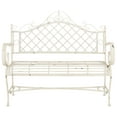 thumbnail image 1 of SAFAVIEH Abner Outdoor Patio Wrought Iron Garden Bench, Antique White, 1 of 9