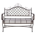 thumbnail image 1 of SAFAVIEH Abner Outdoor Patio Wrought Iron Garden Bench, Rustic Brown, 1 of 11