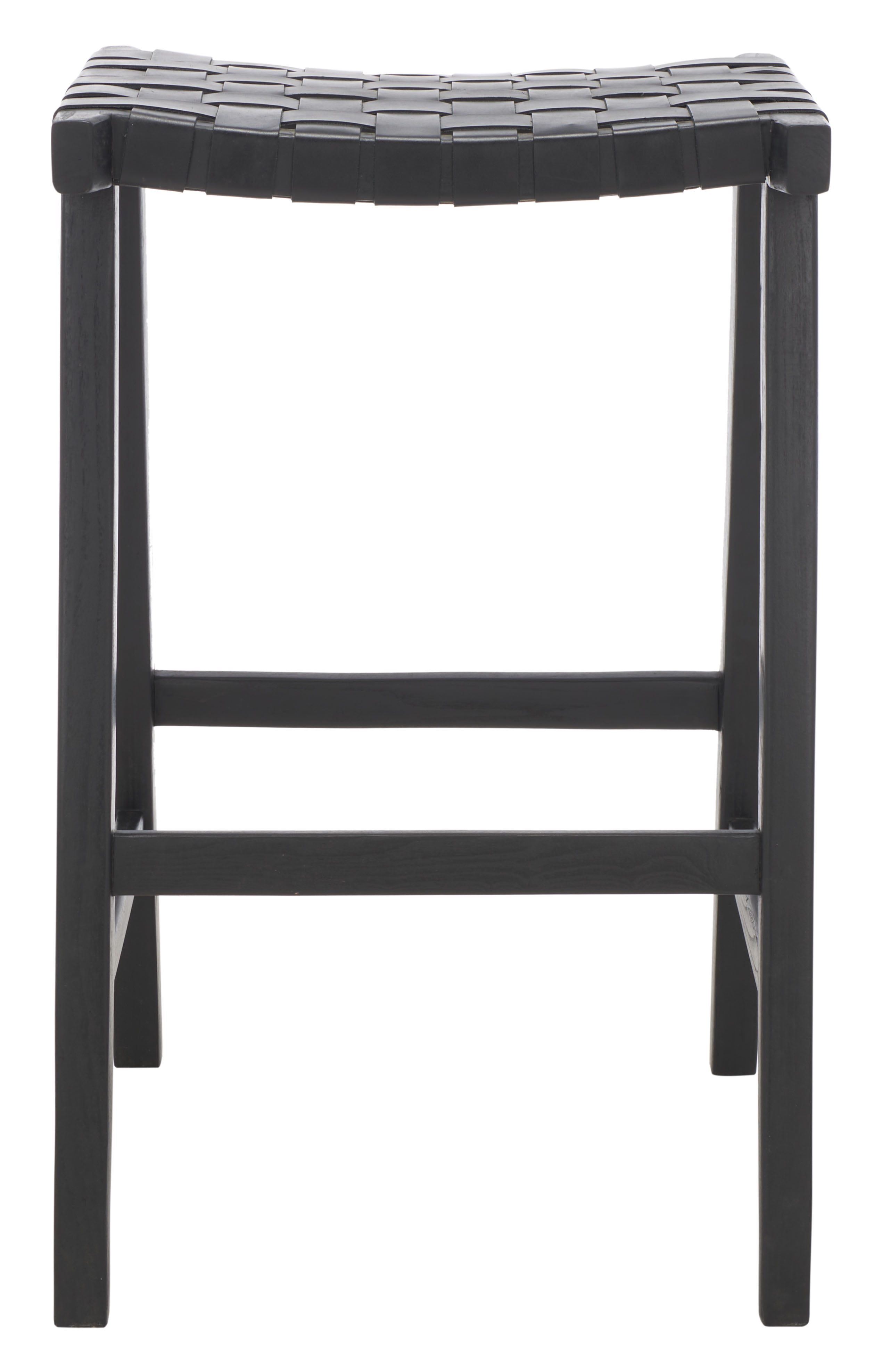 SAFAVIEH Abreu Modern Style Rectangle Barstool Black 20 in. W x 18.5 in. D x 30 in. H Walmart