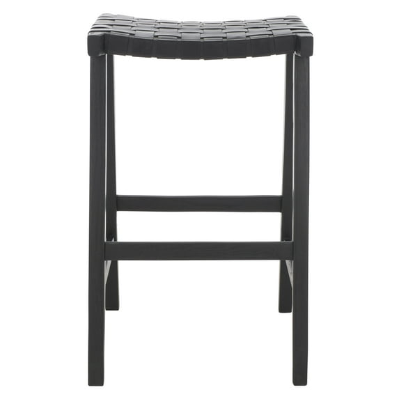SAFAVIEH Abreu Modern Style Rectangle Barstool, Black (20 in. W x 18.5 in. D x 30 in. H)