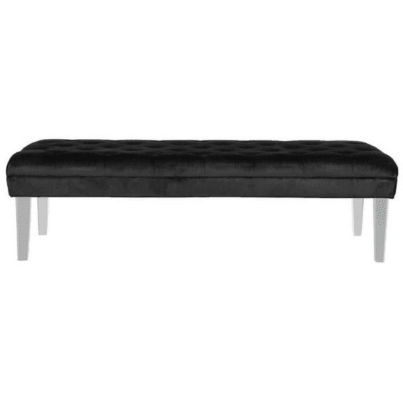 SAFAVIEH Abrosia Transitional Glam Tufted Bench, Black