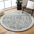 thumbnail image 1 of SAFAVIEH Abstract Alastar Geometric Wool Area Rug, Ivory/Black, 6' x 6' Round, 1 of 10