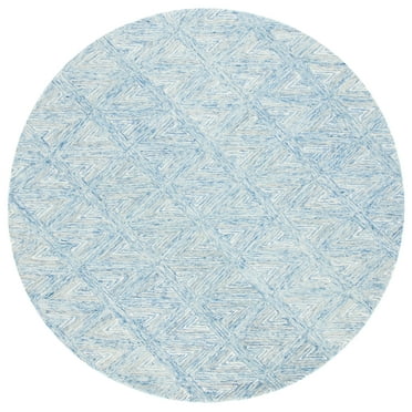 SAFAVIEH Abstract Albine Zig Zag Area Rug, Blue/Beige, 6' x 6' Round