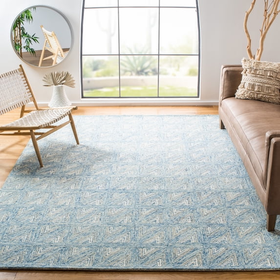 SAFAVIEH Abstract Albine Zig-Zag Area Rug, Blue/Beige, 9' x 12'