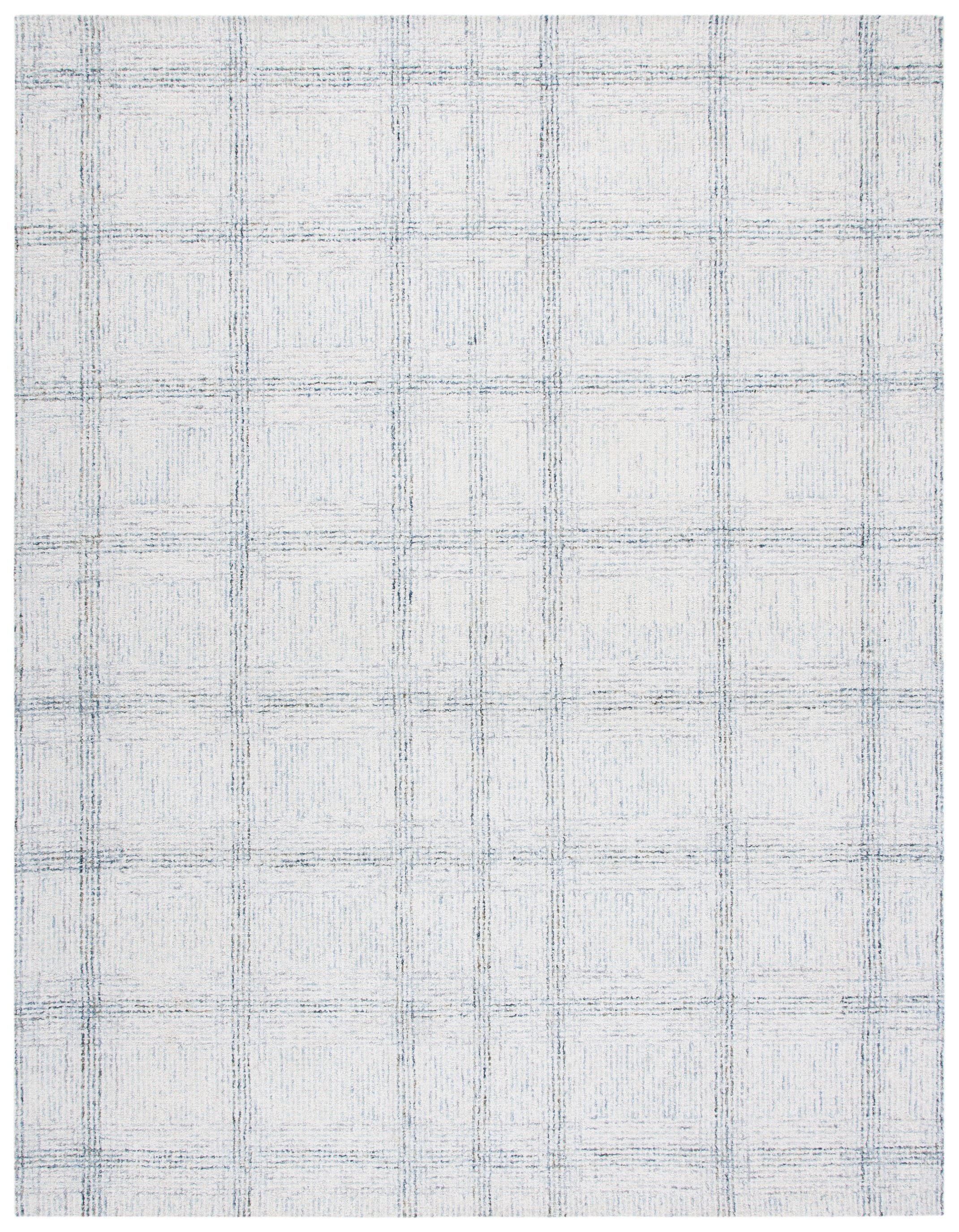 Ivory and Gold 8' x 10' Handmade Wool Abstract Rug