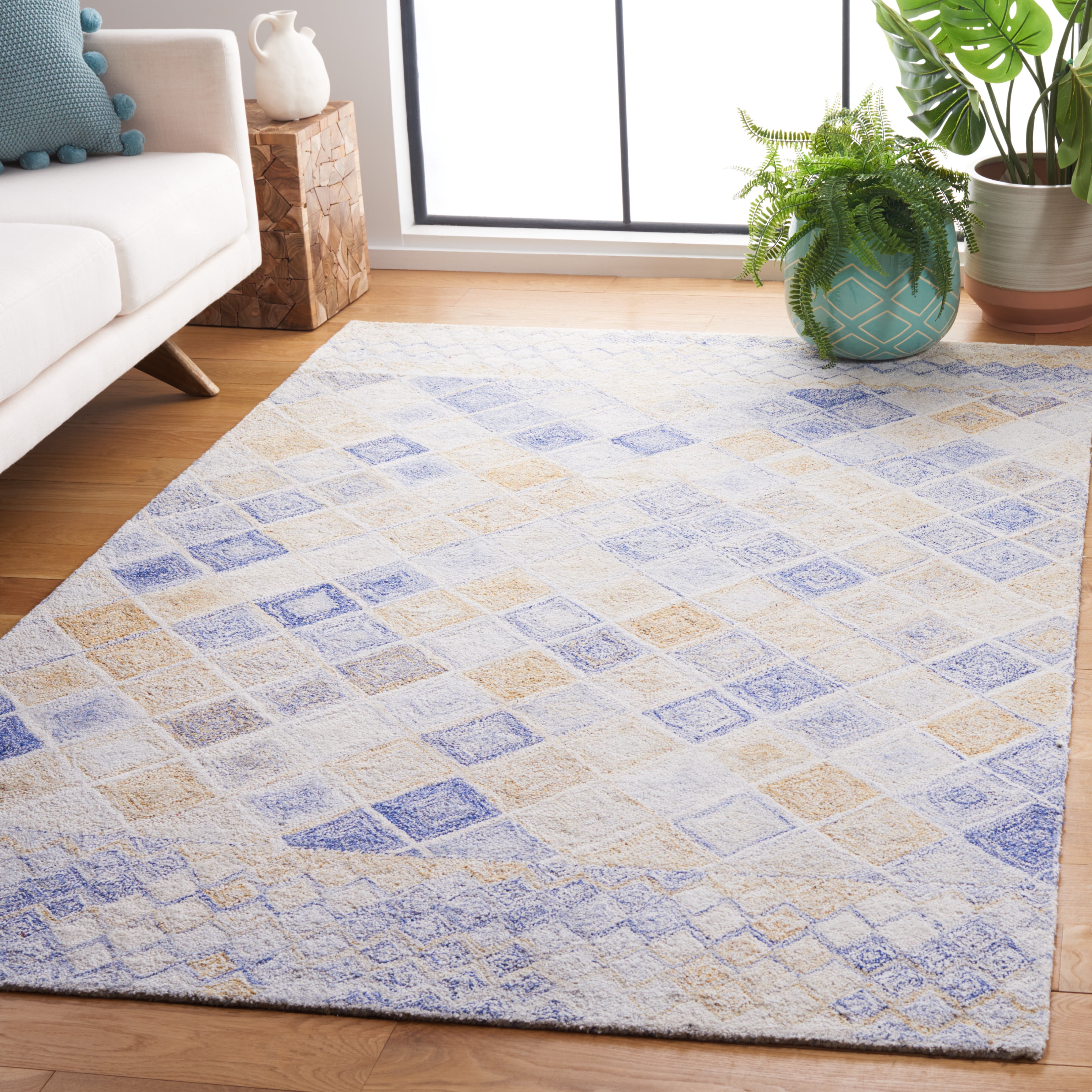 SAFAVIEH Abstract Andrea Trellis Area Rug, Blue/Gray, 3' x 5'