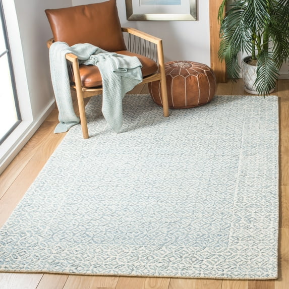 SAFAVIEH Abstract Annandale Geometric Area Rug, Blue/Ivory, 2'3" x 4'
