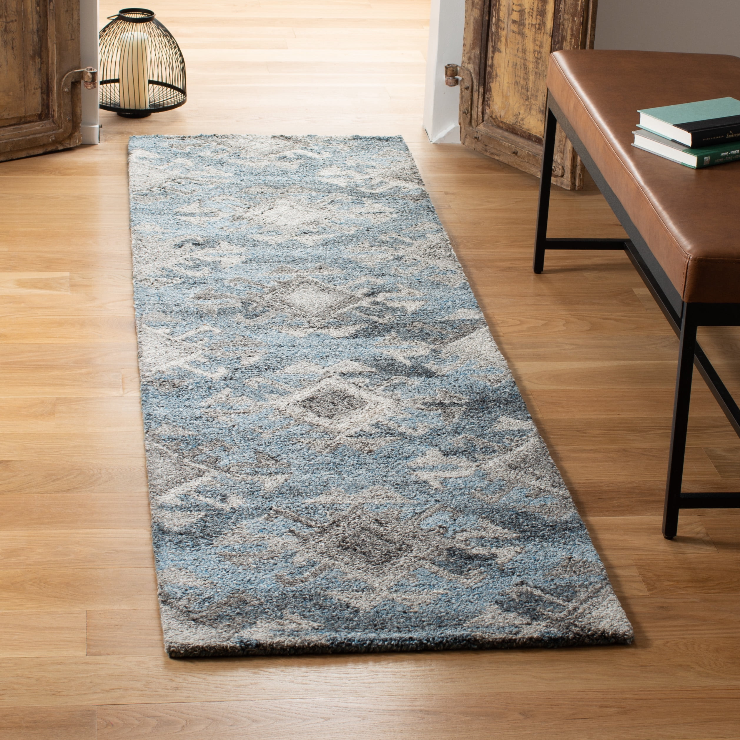 SAFAVIEH Abstract Asa Geometric Runner Rug, Gray/Black, 2'3" x 8'