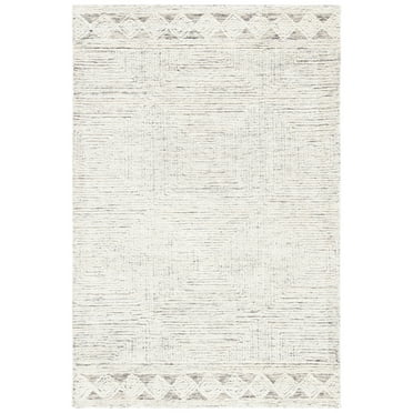 SAFAVIEH Abstract Augustine Geometric Wool Area Rug, Ivory/Grey, 2'3" x 4'