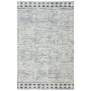 SAFAVIEH Abstract Augustine Geometric Wool Area Rug, Ivory/Navy, 2' x 3'