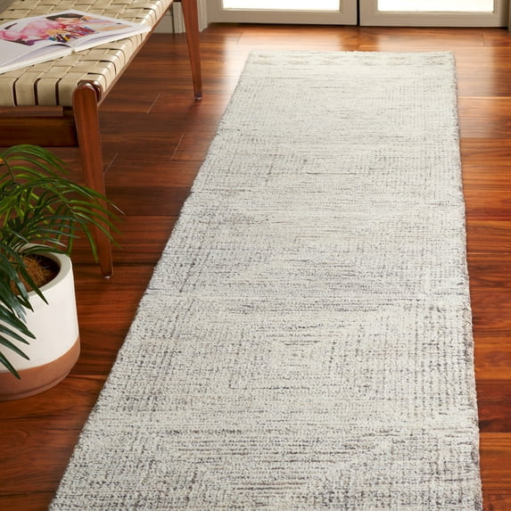 SAFAVIEH Abstract Augustine Geometric Wool Runner Rug, Ivory/Gray, 2'3" x 10'